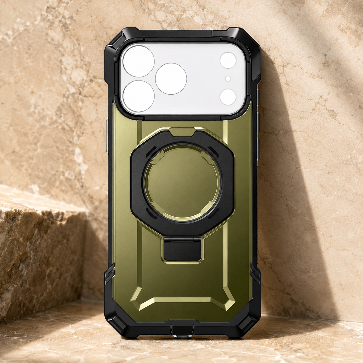 Premium iPhone Case MagSafe Heavy Duty Rugged Shockproof PC TPU Protective Cover Camera Control Button Magnetic Kickstand Non Slip Armor Bumper Case