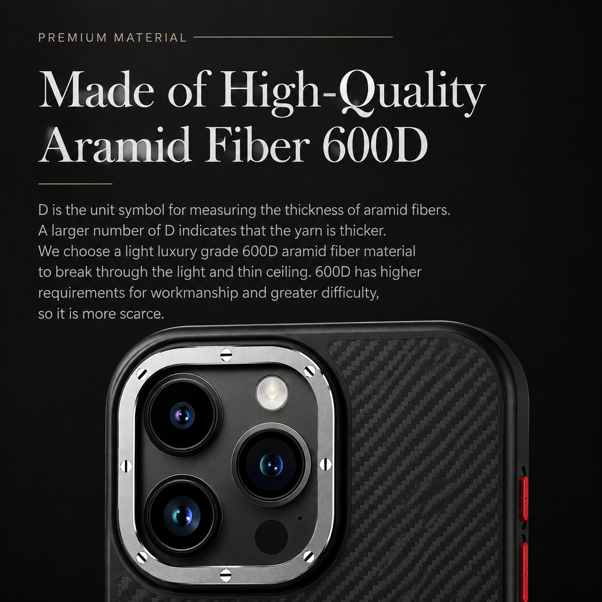 Premium iPhone Case MagSafe Kevlar Carbon Fiber Magnetic Cover Shockproof Camera Ring Protection Anti Fingerprint Half Wrapped Slim Protective Design