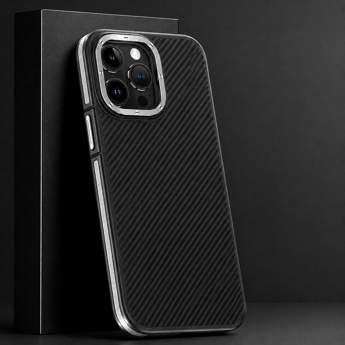 Premium iPhone Case MagSafe Kevlar Carbon Fiber Magnetic Cover Shockproof Camera Ring Protection Anti Fingerprint Half Wrapped Slim Protective Design