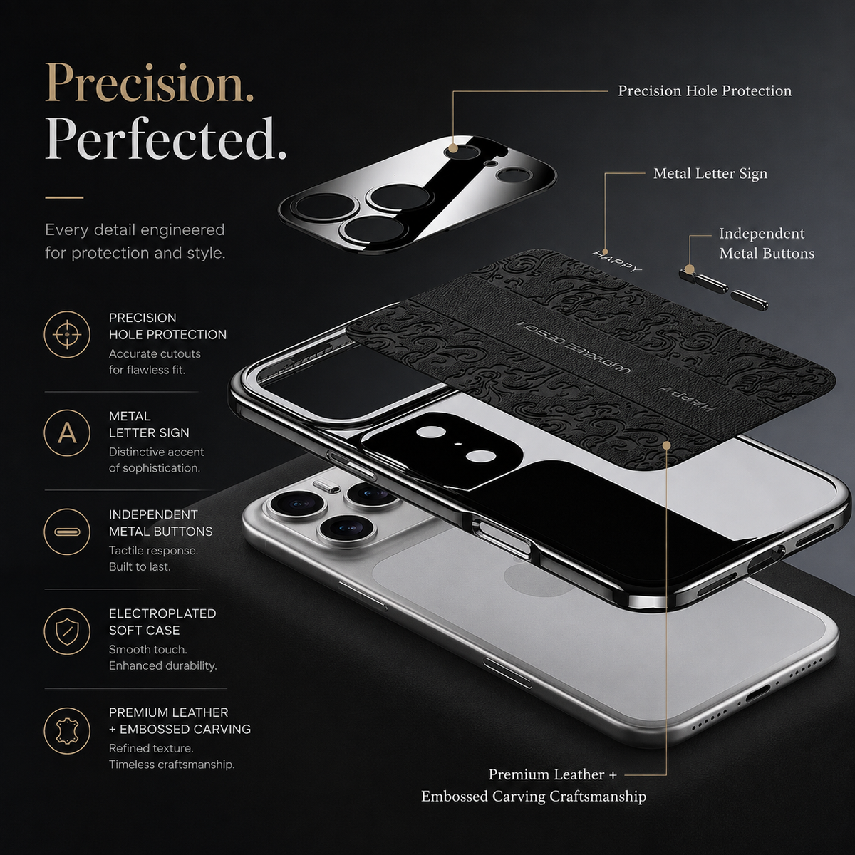 Premium iPhone Case MagSafe Leather Back Magnetic Soft TPU Protective Cover Electroplated Anti Scratch Anti Fingerprint Non Slip Matte Slim Dual Layer Case