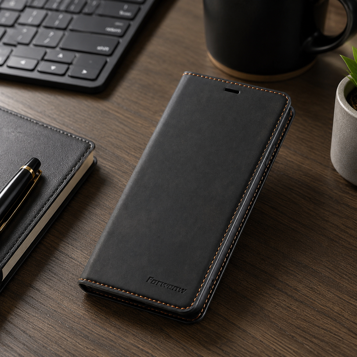 Premium iPhone Case MagSafe Leather Flip Wallet Suede Card Holder Cash Pocket Stand Magnetic Protective Cover Shockproof Slim Full Coverage Light Case