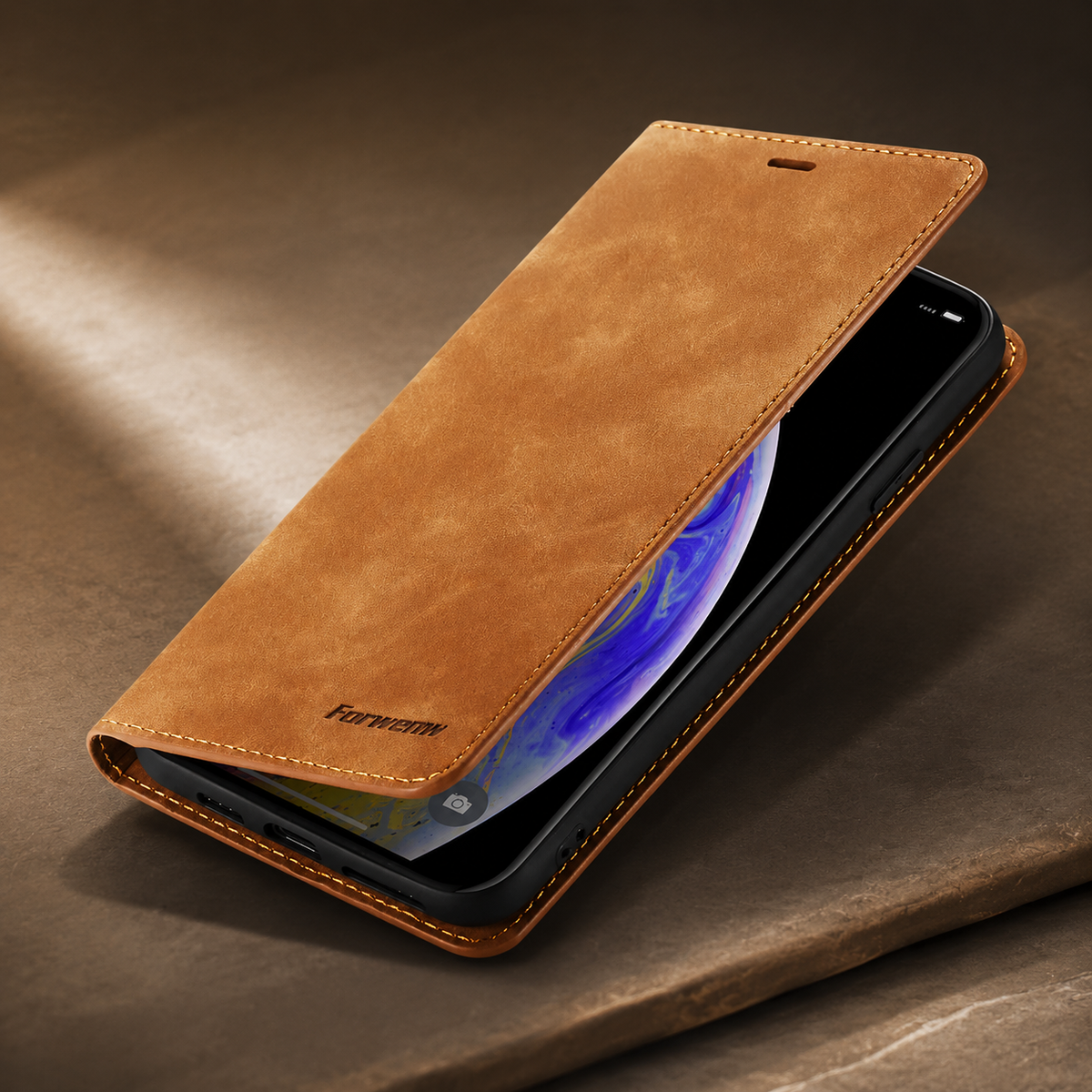 Premium iPhone Case MagSafe Leather Flip Wallet Suede Card Holder Cash Pocket Stand Magnetic Protective Cover Shockproof Slim Full Coverage Light Case