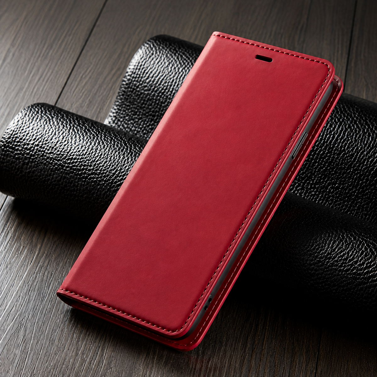 Premium iPhone Case MagSafe Leather Flip Wallet Suede Card Holder Cash Pocket Stand Magnetic Protective Cover Shockproof Slim Full Coverage Light Case