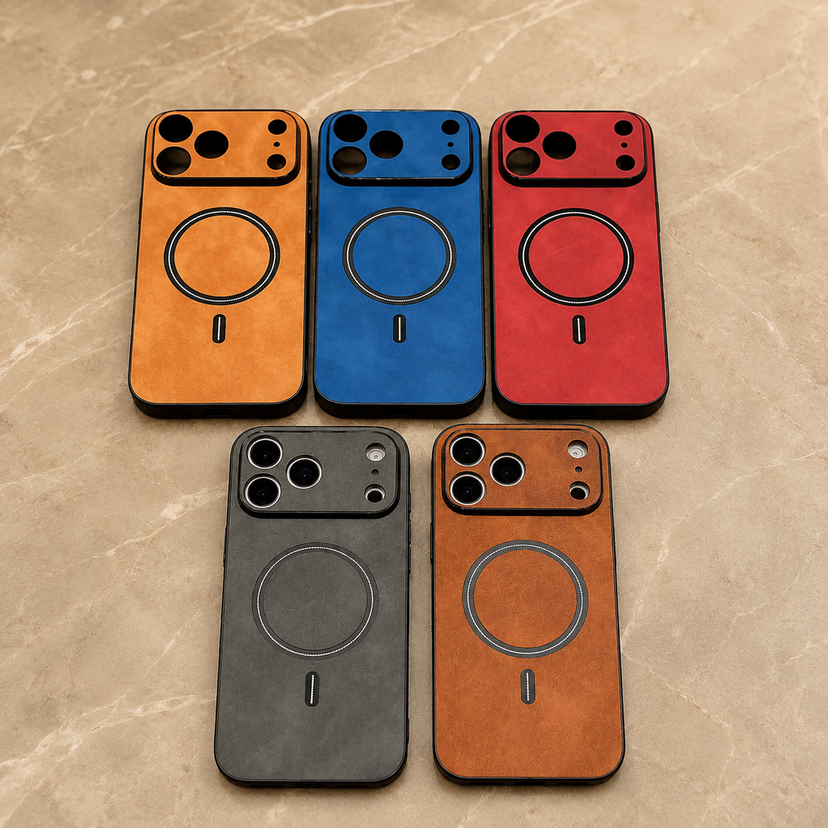 Premium iPhone Case MagSafe Leather Magnetic Protective Cover Shockproof PC TPU Anti Scratch Wireless Charging Slim Non Slip Full Coverage Modern Case
