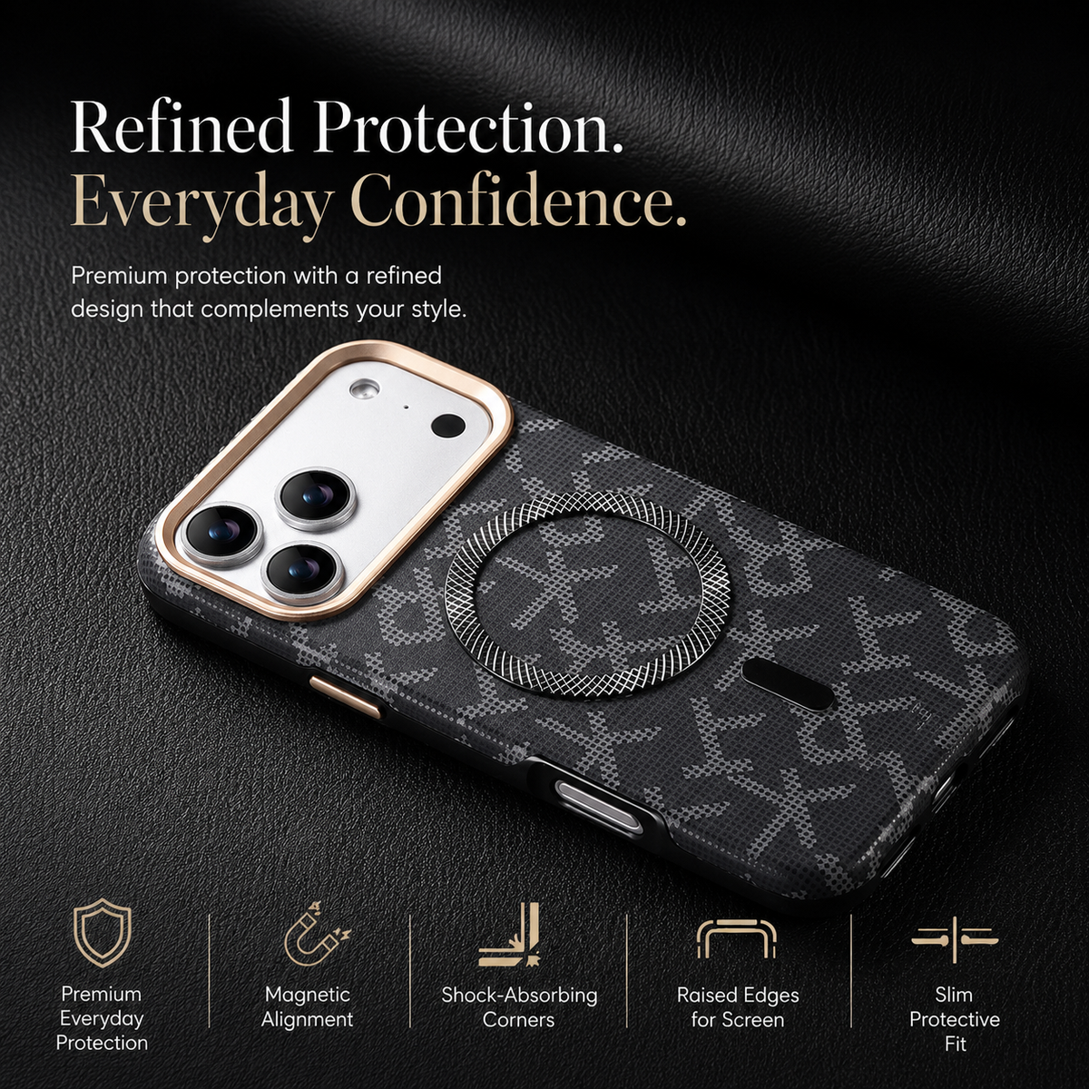Premium iPhone Case MagSafe Leather Magnetic Shockproof Protective Cover Wireless Charging Matte Anti Scratch Anti Fingerprint Tough Full Coverage Business Case