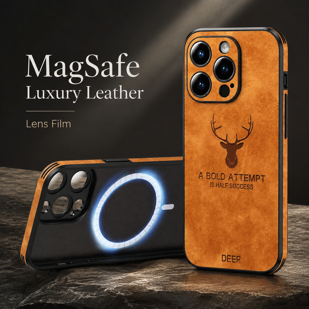Premium iPhone Case MagSafe Leather Texture Silicone Shockproof Camera Lens Protection Slim Bumper Cover Scratch Wireless Charging Full Coverage Cases
