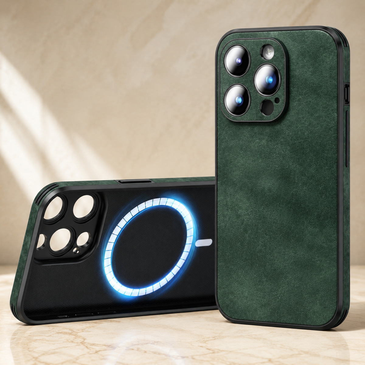 Premium iPhone Case MagSafe Leather Texture Silicone Shockproof Camera Lens Protection Slim Bumper Cover Scratch Wireless Charging Full Coverage Cases