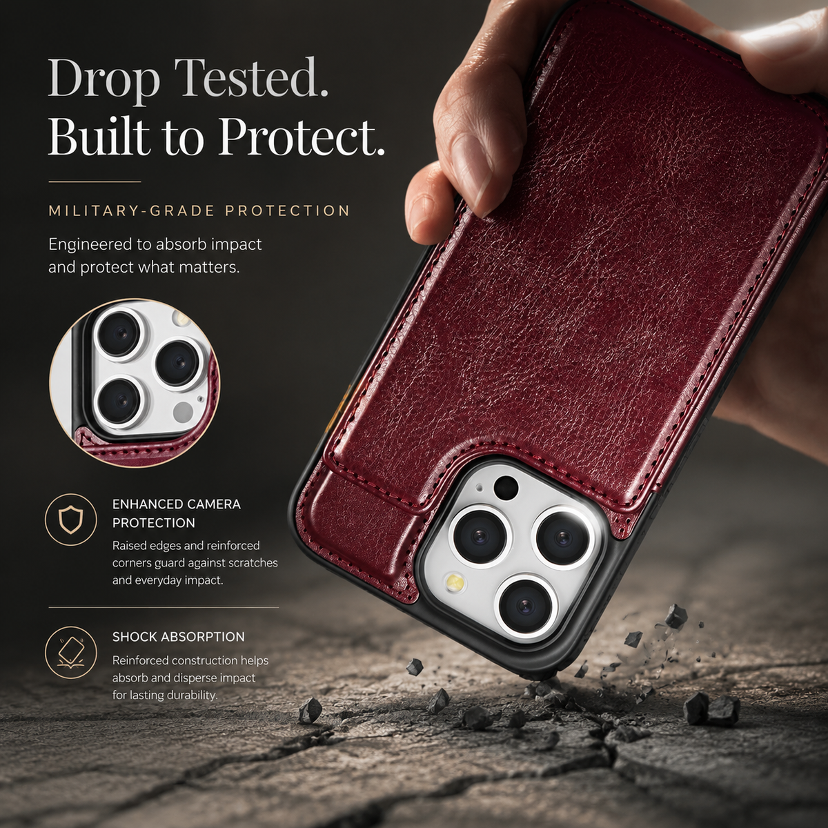 Premium iPhone Case MagSafe Leather Wallet Card Holder Flip Stand Magnetic Closure RFID Protective Cover Shockproof Camera Bumper Full Coverage Modern