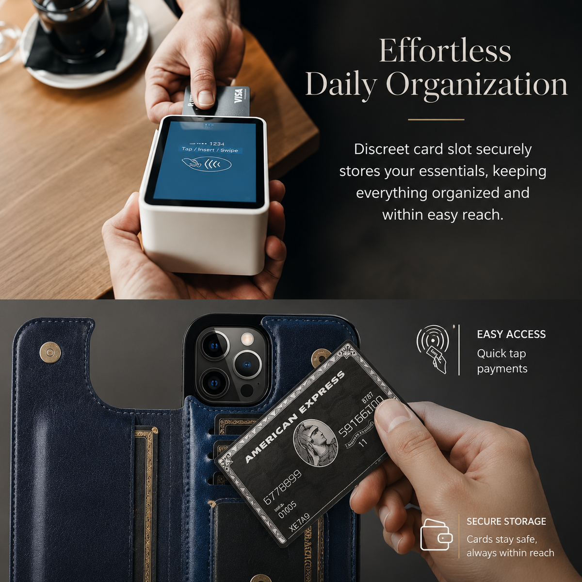 Premium iPhone Case MagSafe Leather Wallet Card Holder Flip Stand Magnetic Closure RFID Protective Cover Shockproof Camera Bumper Full Coverage Modern