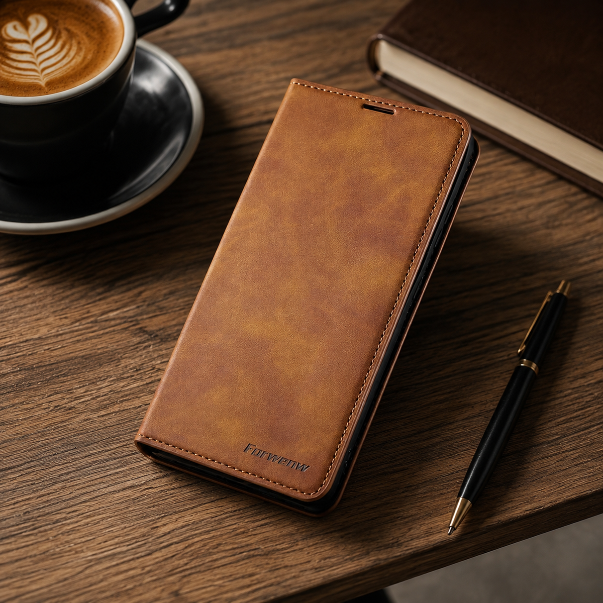 Premium iPhone Case MagSafe Leather Wallet Card Holder Flip Stand Magnetic Closure Shockproof Protective Cover Camera Protection Slim Executive Design