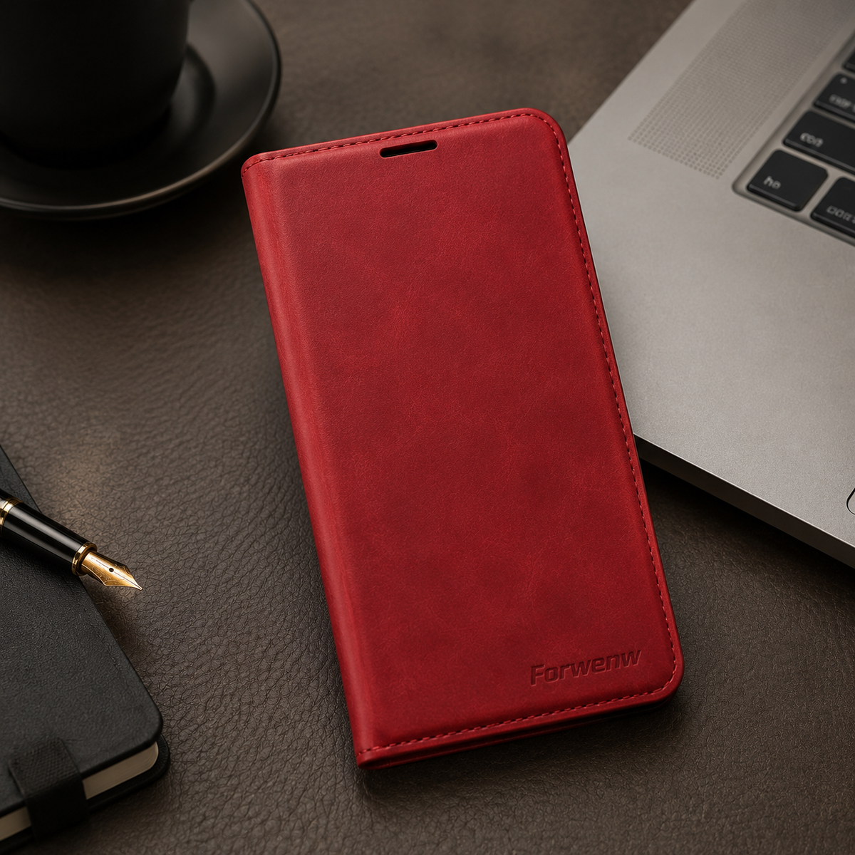 Premium iPhone Case MagSafe Leather Wallet Card Holder Flip Stand Magnetic Closure Shockproof Protective Cover Camera Protection Slim Executive Design