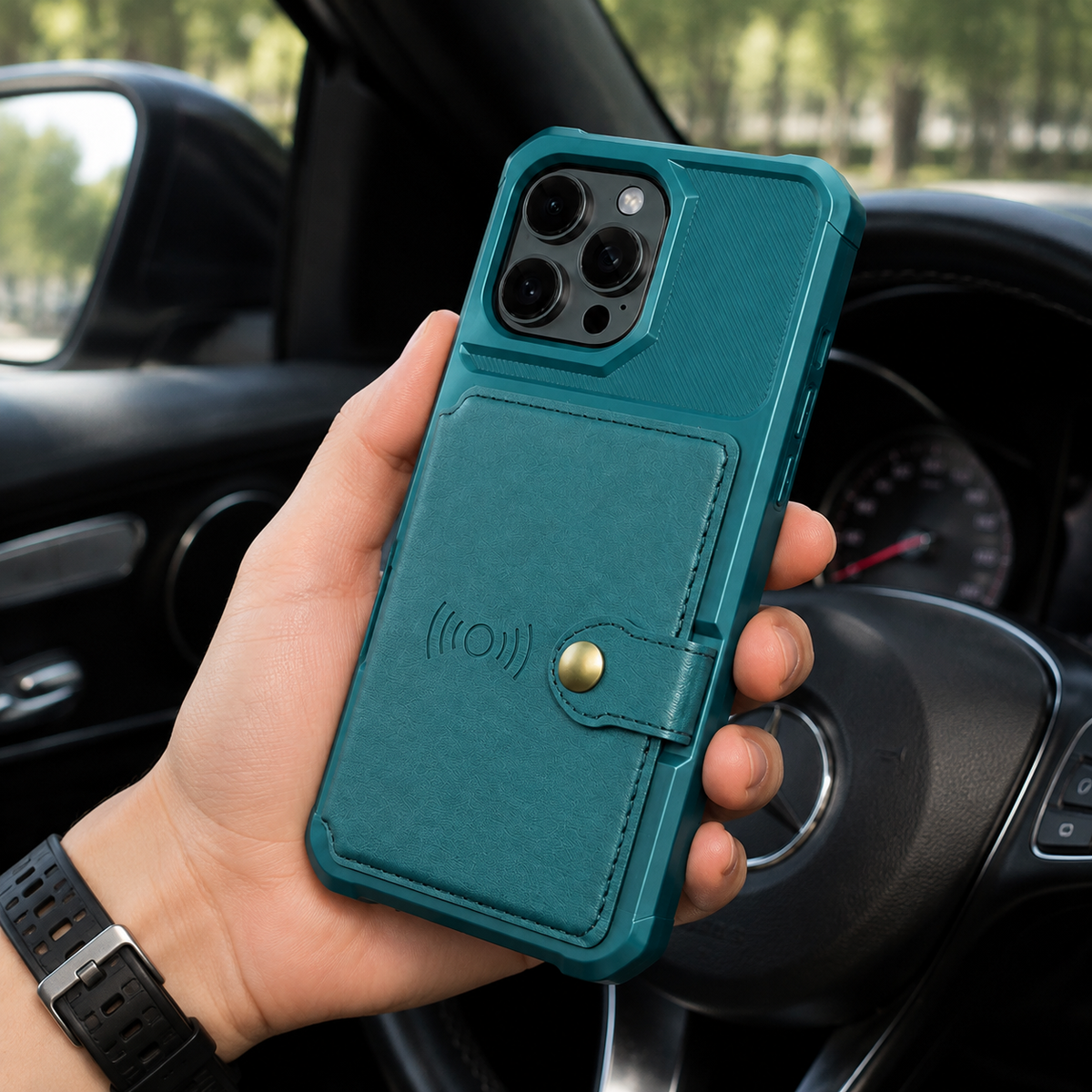 Premium iPhone Case MagSafe Leather Wallet Card Holder Flip Stand Shockproof Protective Cover Anti Fingerprint Anti Scratch Slim Magnet 360 Full Cover