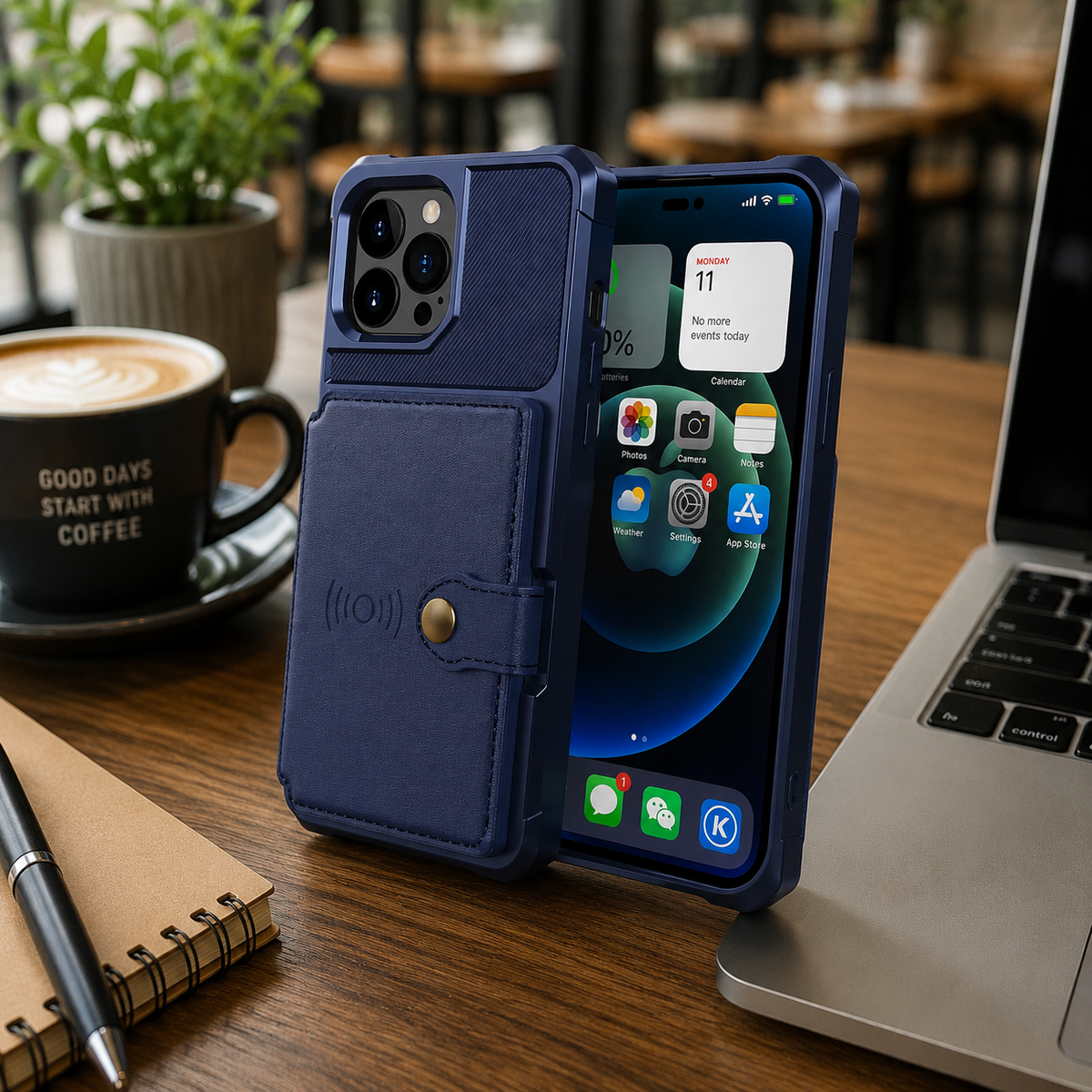 Premium iPhone Case MagSafe Leather Wallet Card Holder Flip Stand Shockproof Protective Cover Anti Fingerprint Anti Scratch Slim Magnet 360 Full Cover