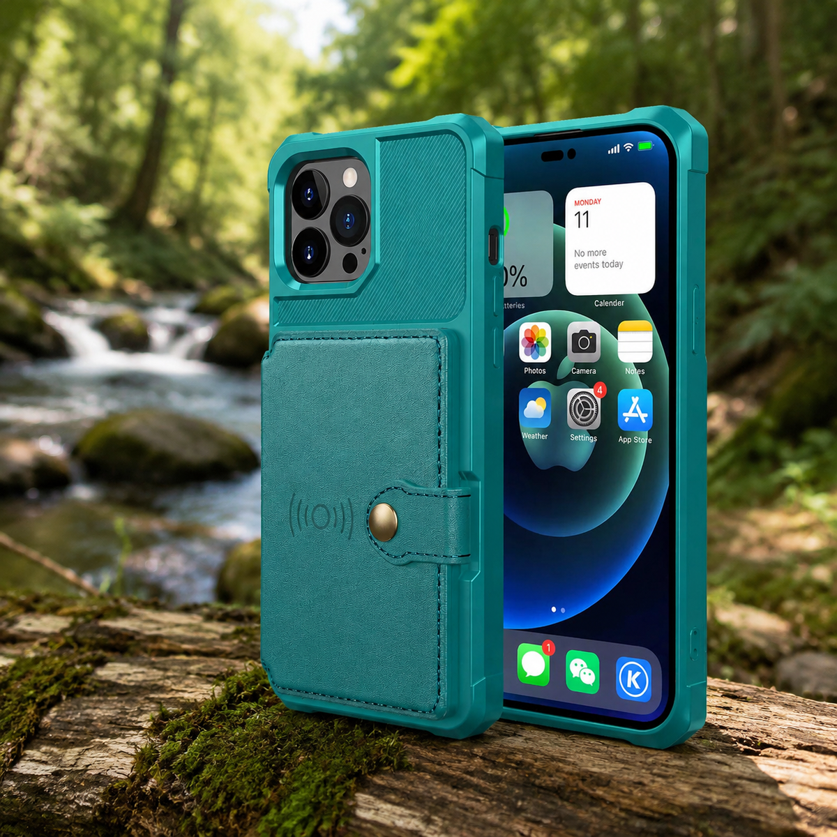 Premium iPhone Case MagSafe Leather Wallet Card Holder Flip Stand Shockproof Protective Cover Anti Fingerprint Anti Scratch Slim Magnet 360 Full Cover