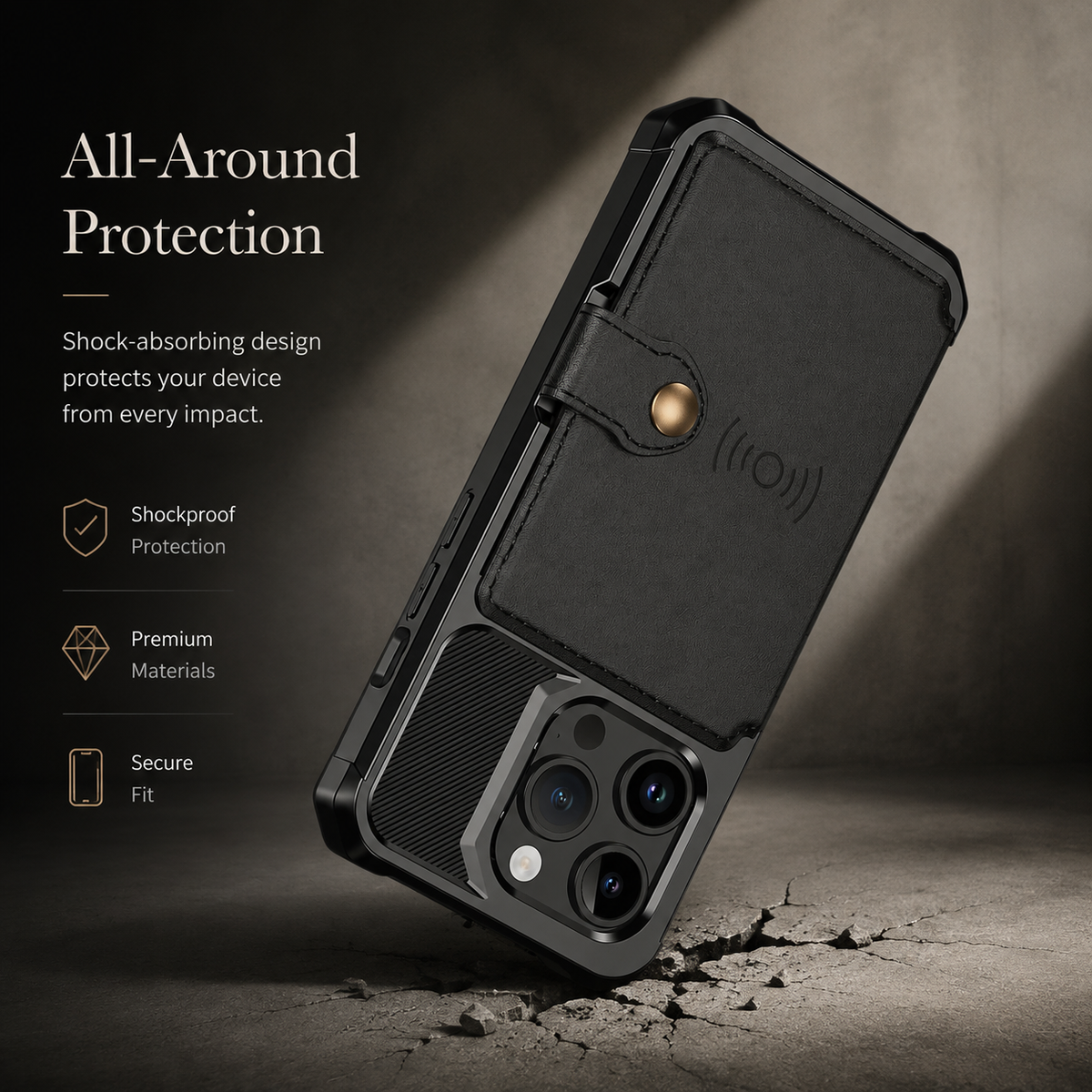 Premium iPhone Case MagSafe Leather Wallet Card Holder Flip Stand Shockproof Protective Cover Anti Fingerprint Anti Scratch Slim Magnet 360 Full Cover
