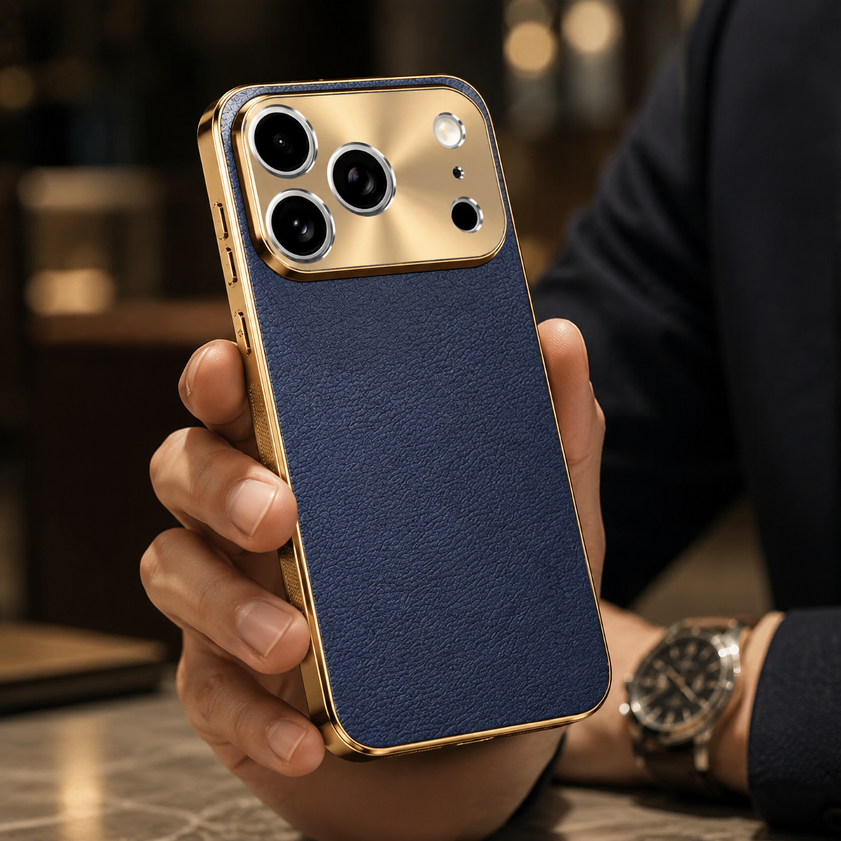 Premium iPhone Case MagSafe Lychee Leather Back Electroplated Frame Shockproof Camera Lens Protection Full Coverage Slim Magnetic Protective Cover