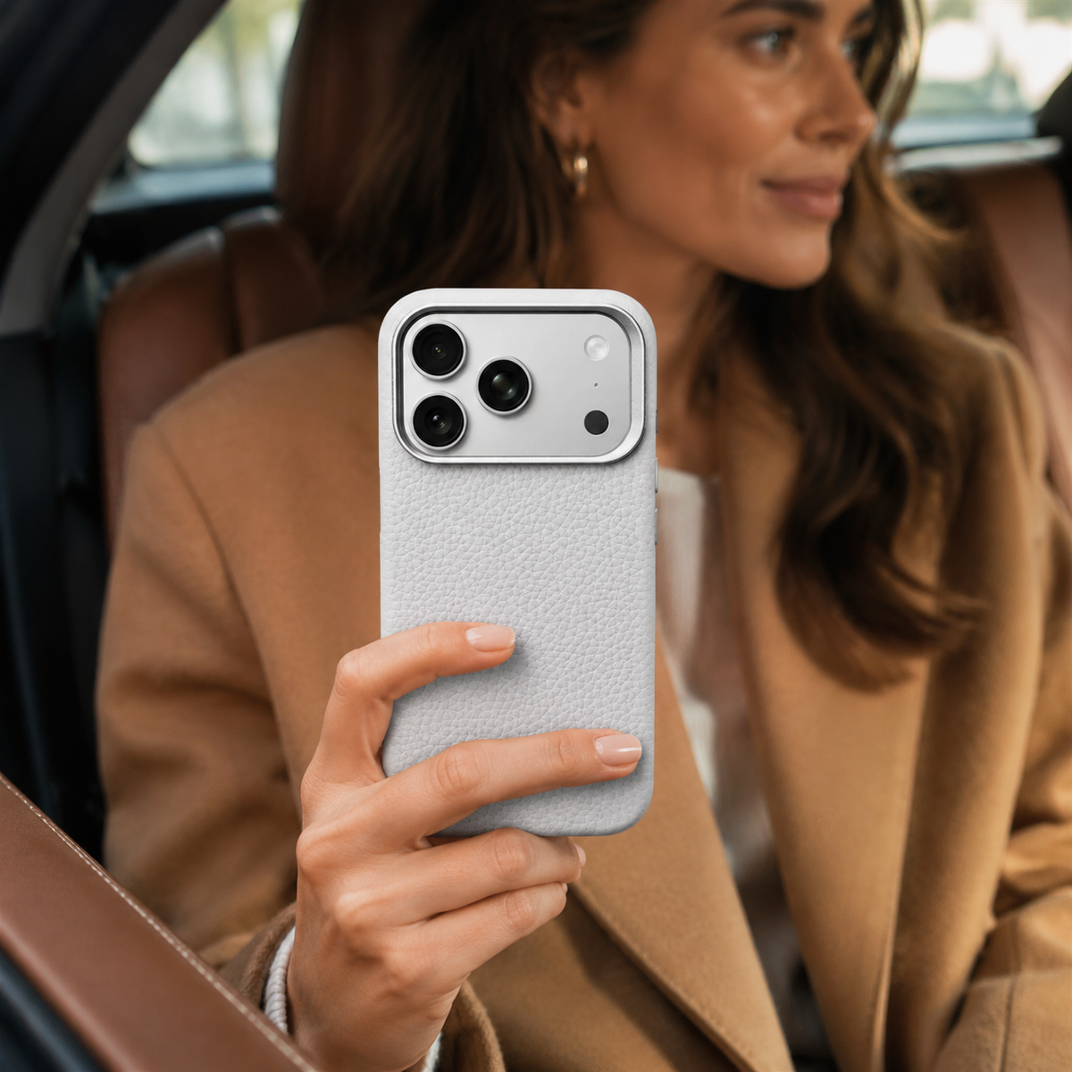 Premium iPhone Case MagSafe Lychee Leather Magnetic Shockproof Protective Cover Alloy Camera Lens Anti Scratch Non Slip Matte Full Coverage Business Case