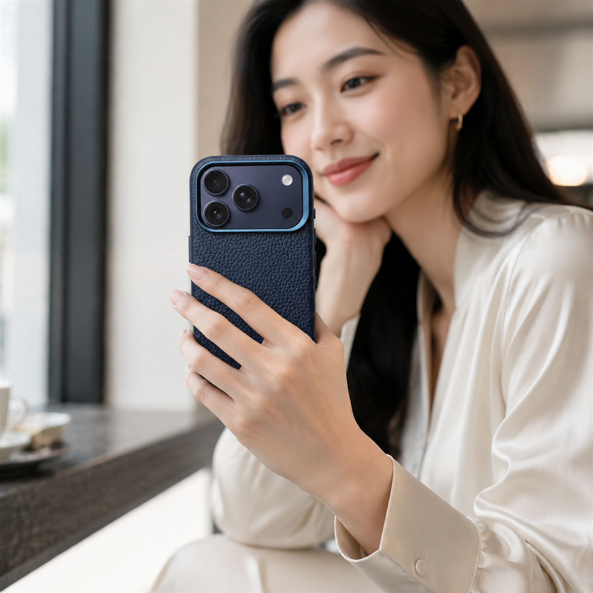 Premium iPhone Case MagSafe Lychee Leather Magnetic Shockproof Protective Cover Alloy Camera Lens Anti Scratch Non Slip Matte Full Coverage Business Case
