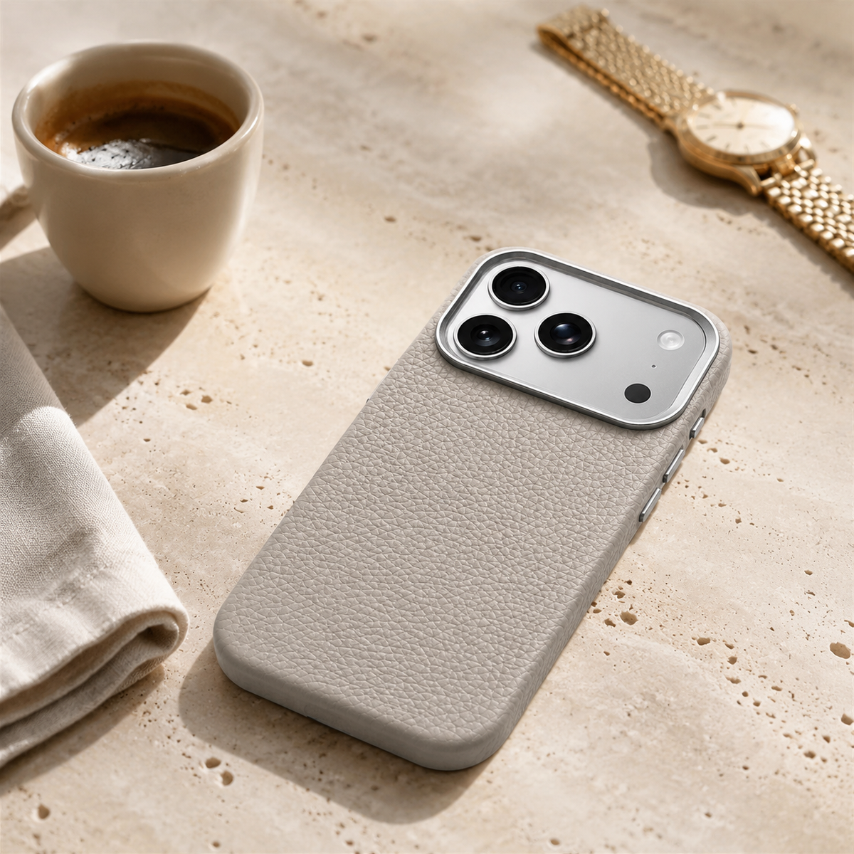 Premium iPhone Case MagSafe Lychee Leather Magnetic Shockproof Protective Cover Alloy Camera Lens Anti Scratch Non Slip Matte Full Coverage Business Case