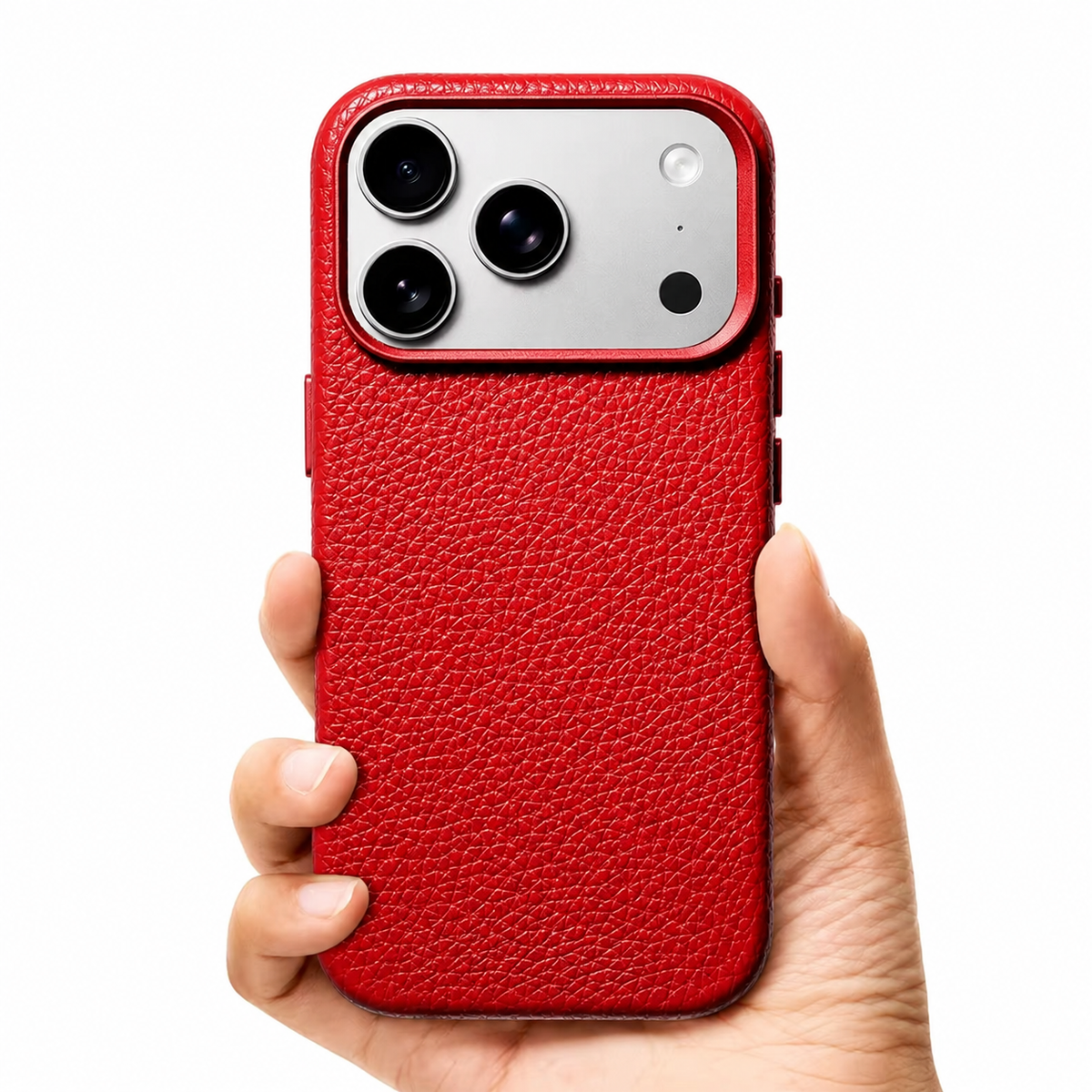 Premium iPhone Case MagSafe Lychee Leather Magnetic Shockproof Protective Cover Alloy Camera Lens Anti Scratch Non Slip Matte Full Coverage Business Case