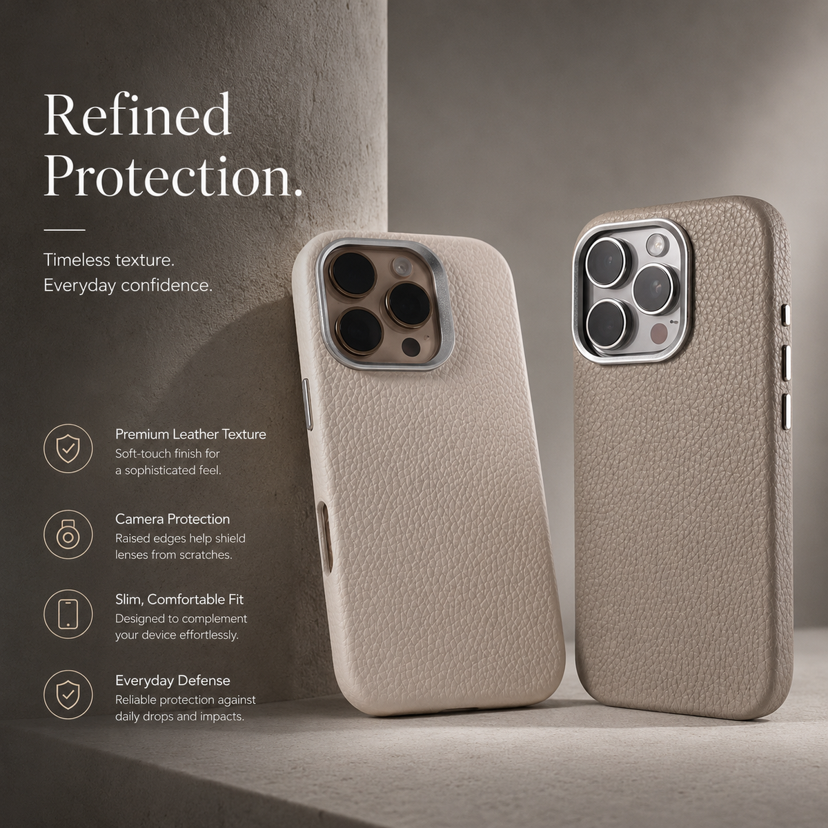 Premium iPhone Case MagSafe Lychee Leather Magnetic Shockproof Protective Cover Alloy Camera Lens Anti Scratch Non Slip Matte Full Coverage Business Case