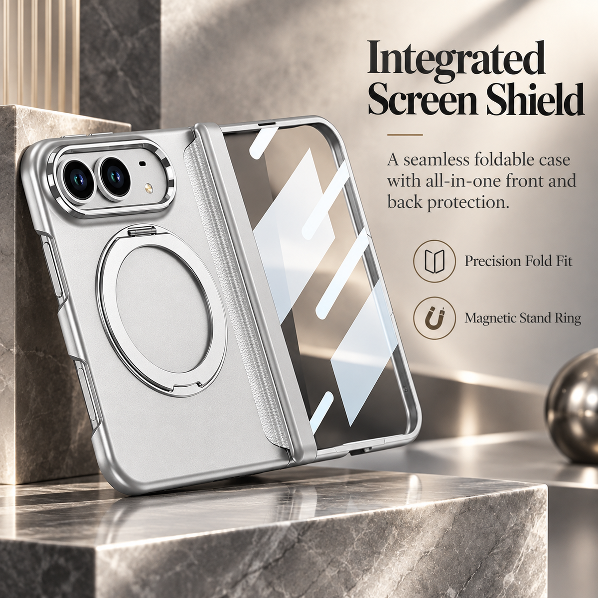 Premium iPhone Case MagSafe Magnetic 360 Ring Stand Foldable Cover Full Protection Fingerprint Resistant Shockproof Bumper Slim Durable Phone Cover Case