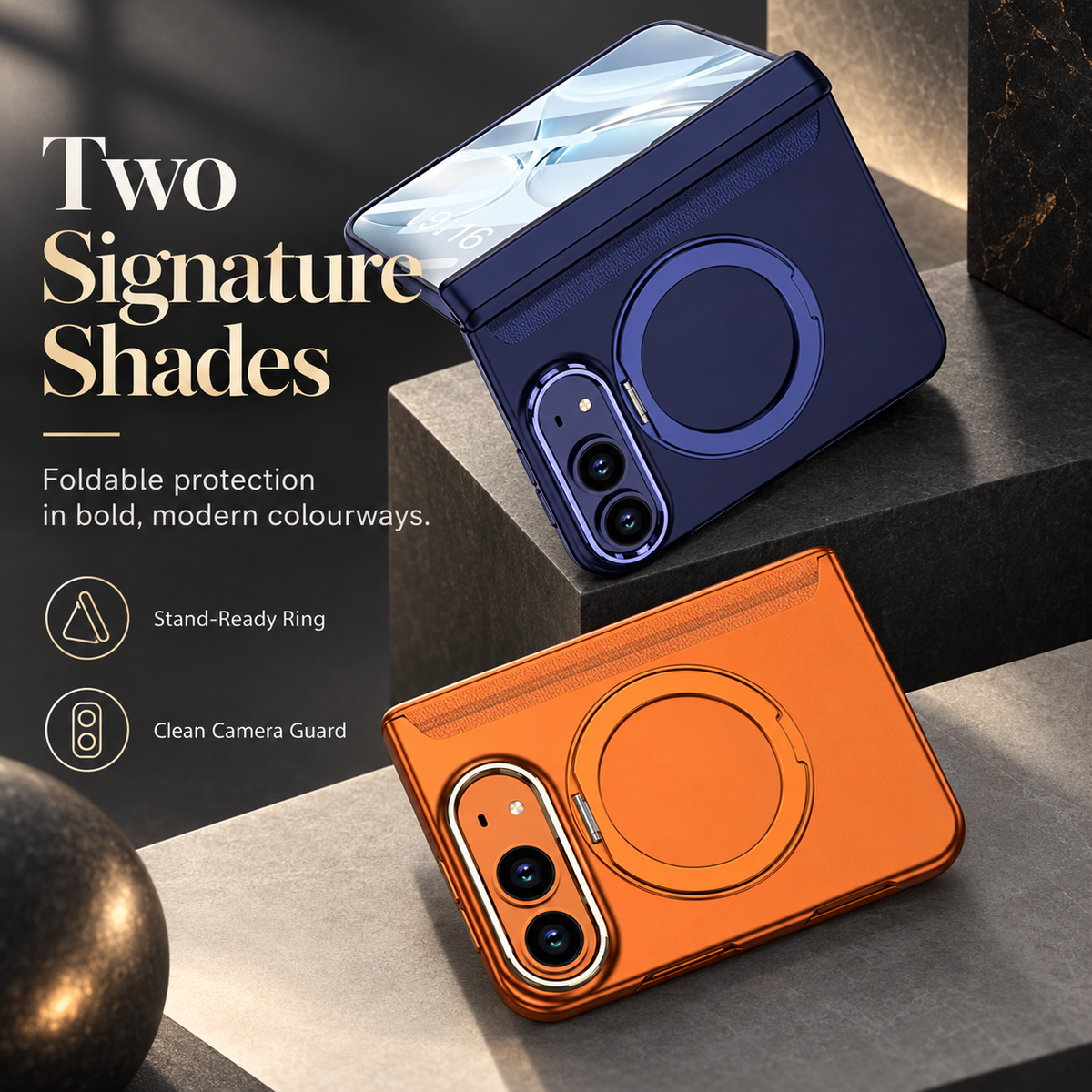 Premium iPhone Case MagSafe Magnetic 360 Ring Stand Foldable Cover Full Protection Fingerprint Resistant Shockproof Bumper Slim Durable Phone Cover Case