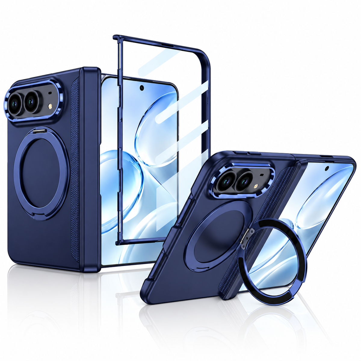 Premium iPhone Case MagSafe Magnetic 360 Ring Stand Foldable Stand Cover Full Protection Fingerprint Resistant Shockproof Bumper Slim Durable Phone Case
