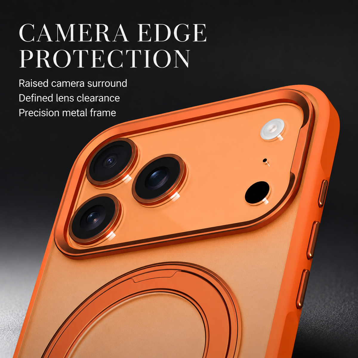 Premium iPhone Case MagSafe Magnetic 360 Rotating Stand Metal Lens Guard Skin Feel Shockproof Slim Fit Anti Drop Non Slip Durable Protective Phone Cover Case