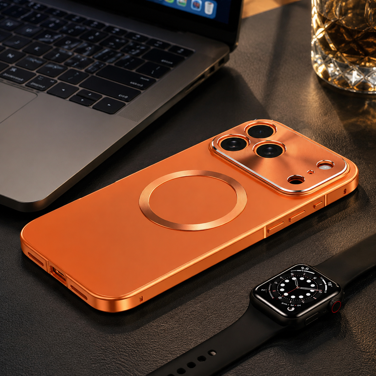 Premium iPhone Case MagSafe Magnetic Aluminum Frame Frosted Matte Back Shockproof Cover Camera Lens Protection Ultra Thin Slim Lightweight Full Guard