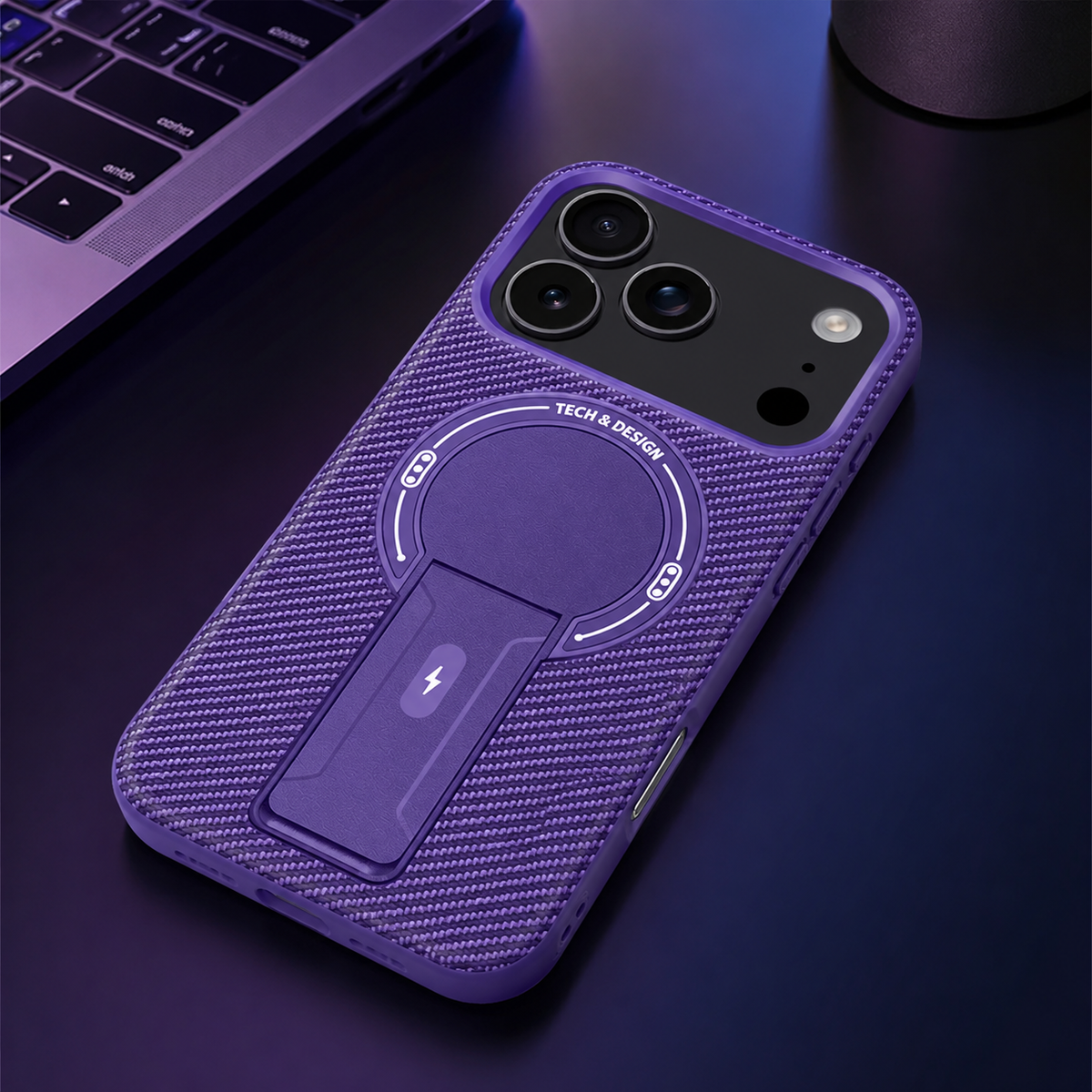Premium iPhone Case MagSafe Magnetic Armor Carbon Fiber Shockproof PC TPU Ring Stand Kickstand Anti Scratch Non Slip Heavy Duty Full Coverage Cover
