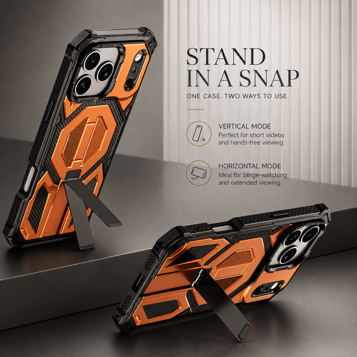 Premium iPhone Case MagSafe Magnetic Armor Metal Stand Shockproof PC TPU Dual Layer Heavy Duty Anti Scratch Matte Non Slip Protective Bumper Cover
