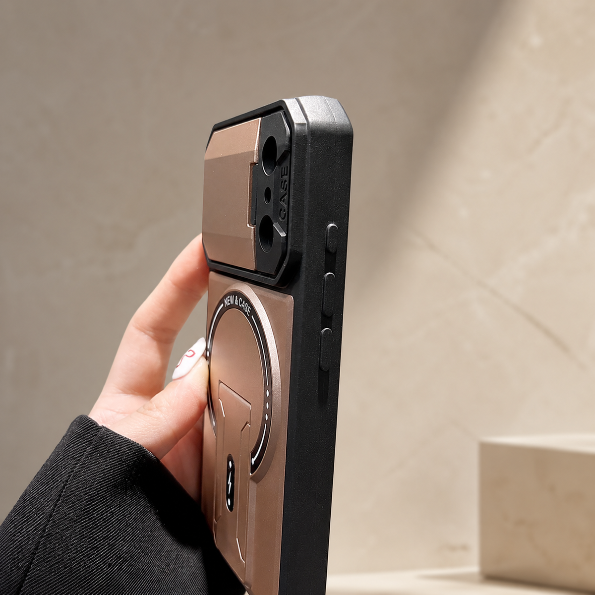 Premium iPhone Case MagSafe Magnetic Bracket Stand Camera Lens Protection Shockproof Silicone Protective Cover Non Slip Slim Reinforced Bumper Case