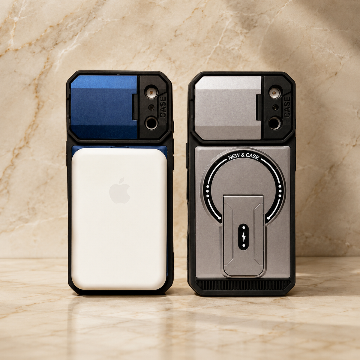 Premium iPhone Case MagSafe Magnetic Bracket Stand Camera Lens Protection Shockproof Silicone Protective Cover Non Slip Slim Reinforced Bumper Case