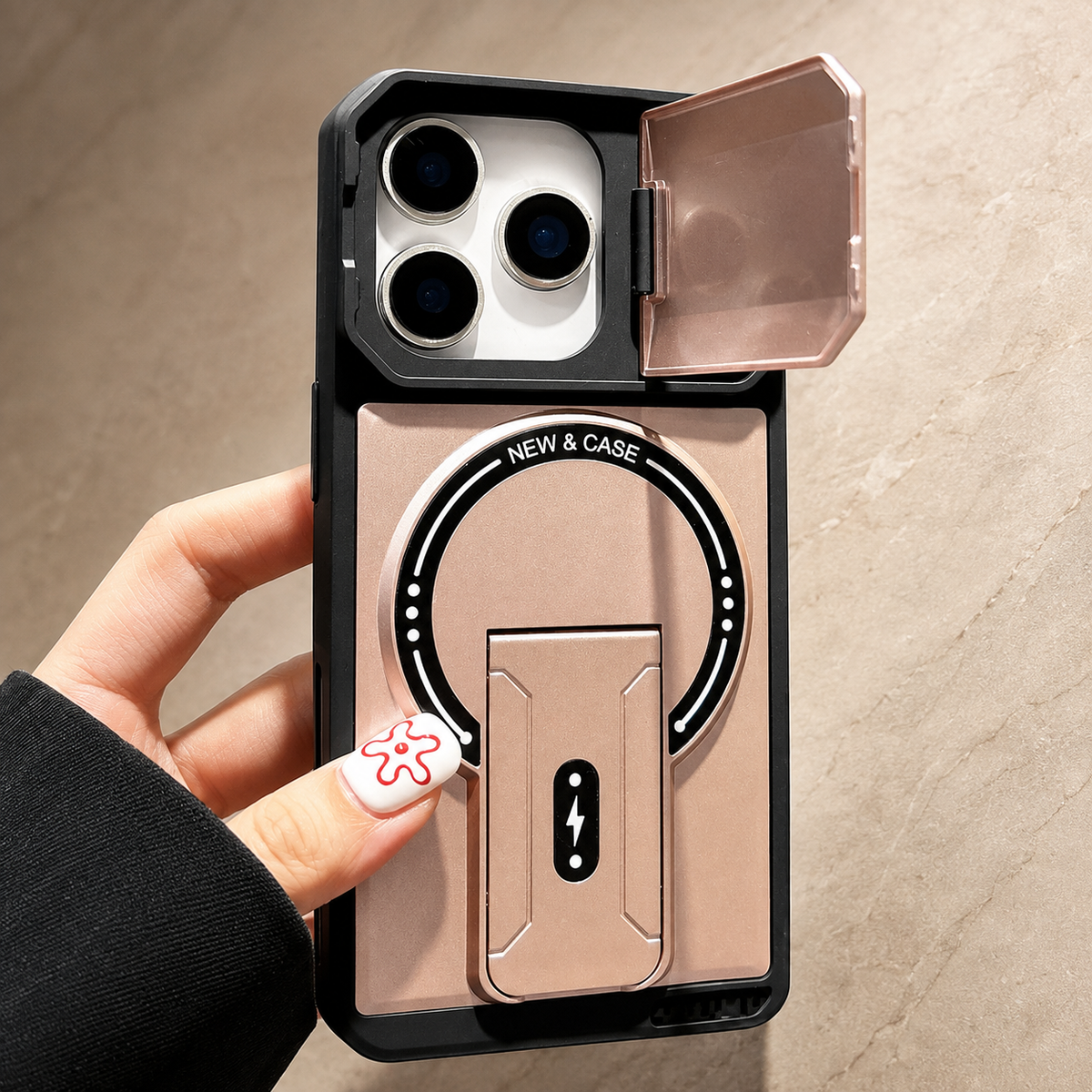 Premium iPhone Case MagSafe Magnetic Bracket Stand Camera Lens Protection Shockproof Silicone Protective Cover Non Slip Slim Reinforced Bumper Case