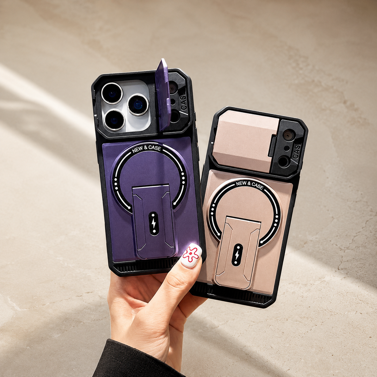 Premium iPhone Case MagSafe Magnetic Bracket Stand Camera Lens Protection Shockproof Silicone Protective Cover Non Slip Slim Reinforced Bumper Case