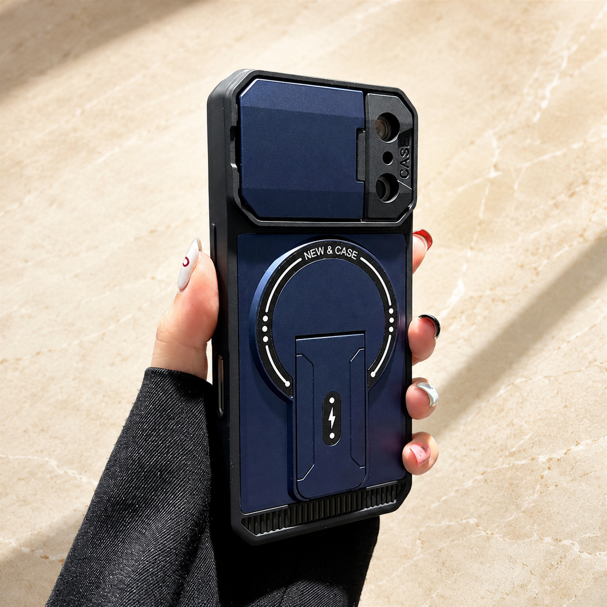 Premium iPhone Case MagSafe Magnetic Bracket Stand Camera Lens Protection Shockproof Silicone Protective Cover Non Slip Slim Reinforced Bumper Case
