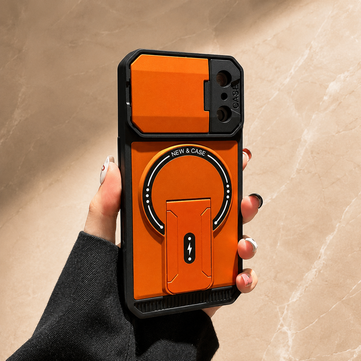 Premium iPhone Case MagSafe Magnetic Bracket Stand Camera Lens Protection Shockproof Silicone Protective Cover Non Slip Slim Reinforced Bumper Case