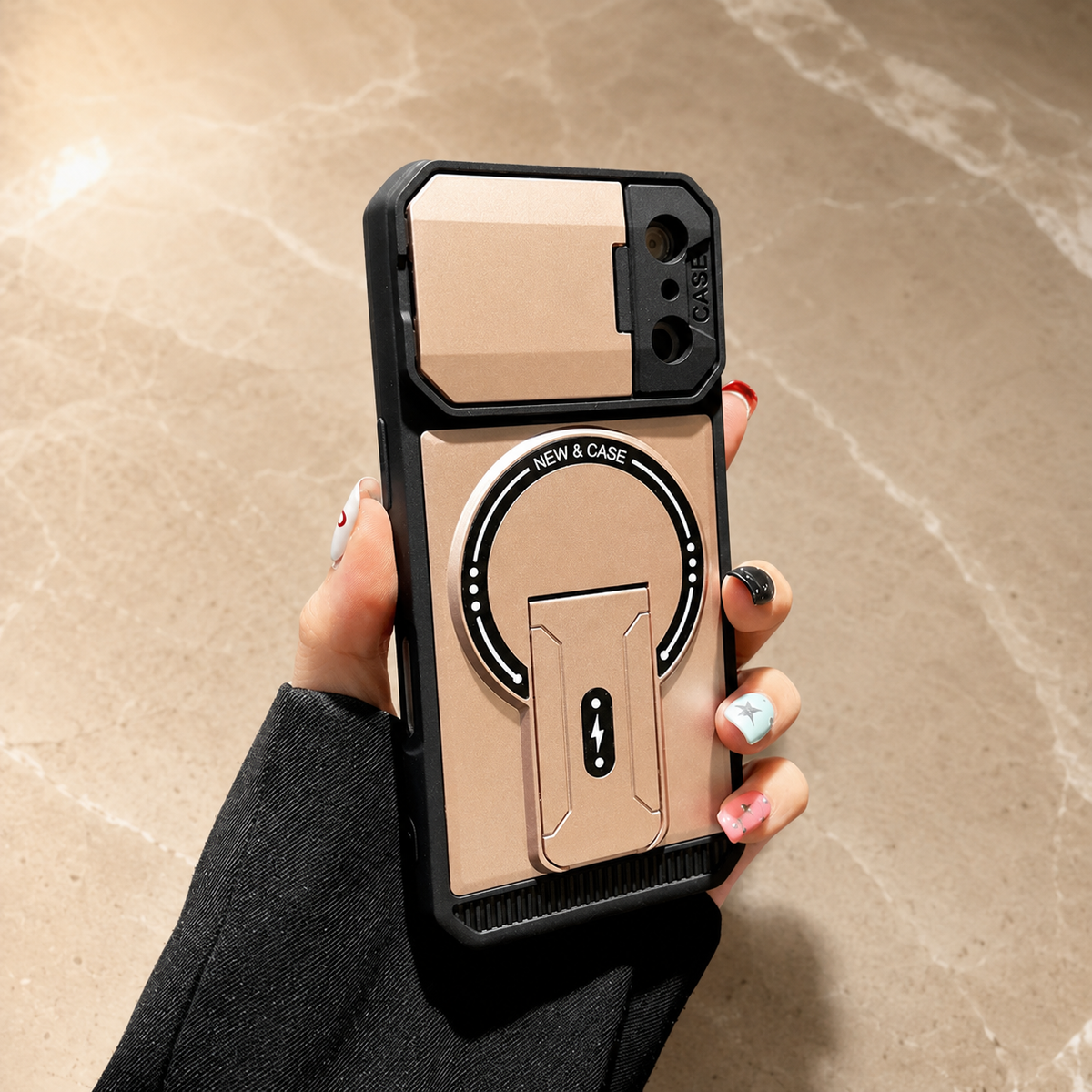 Premium iPhone Case MagSafe Magnetic Bracket Stand Camera Lens Protection Shockproof Silicone Protective Cover Non Slip Slim Reinforced Bumper Case