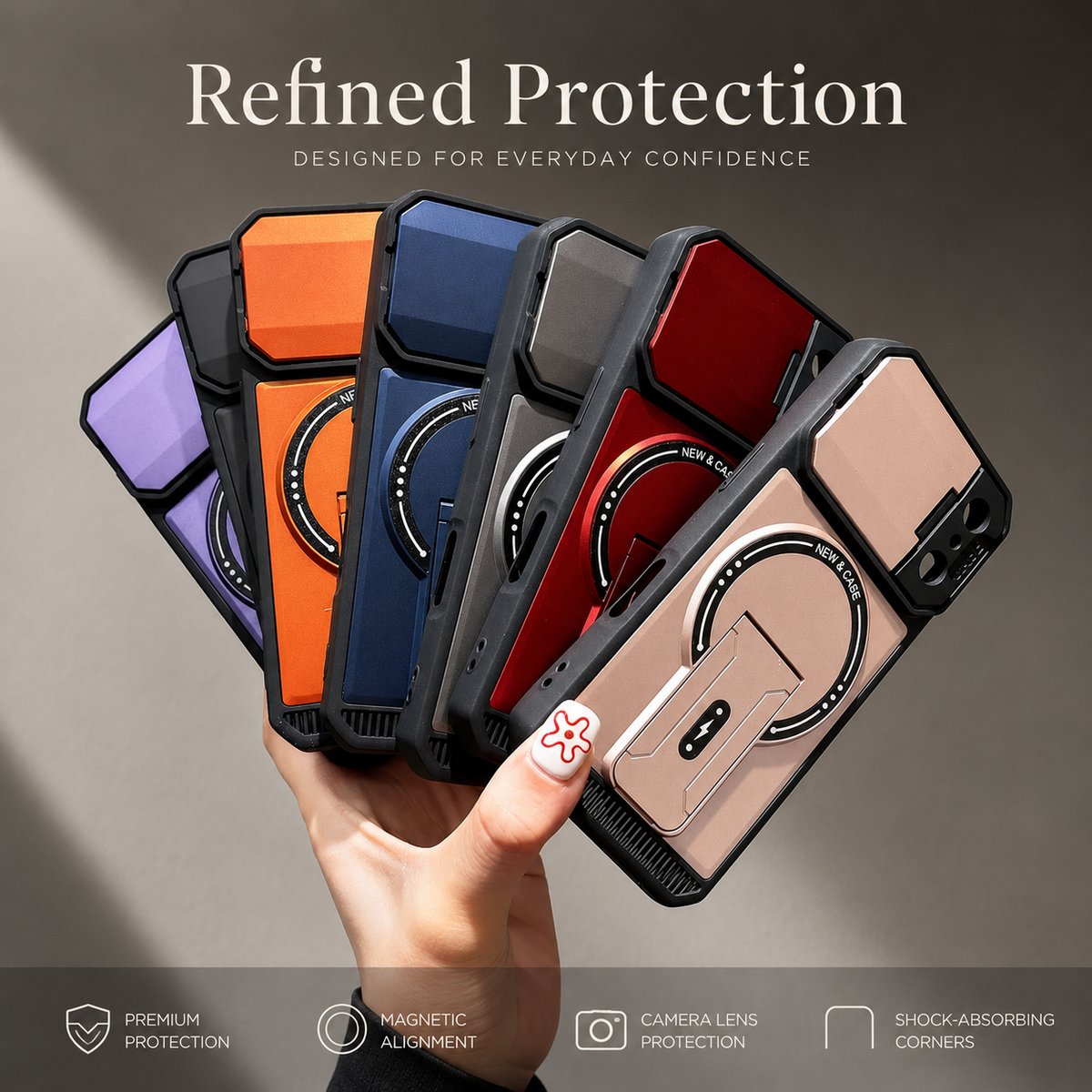 Premium iPhone Case MagSafe Magnetic Bracket Stand Camera Lens Protection Shockproof Silicone Protective Cover Non Slip Slim Reinforced Bumper Case