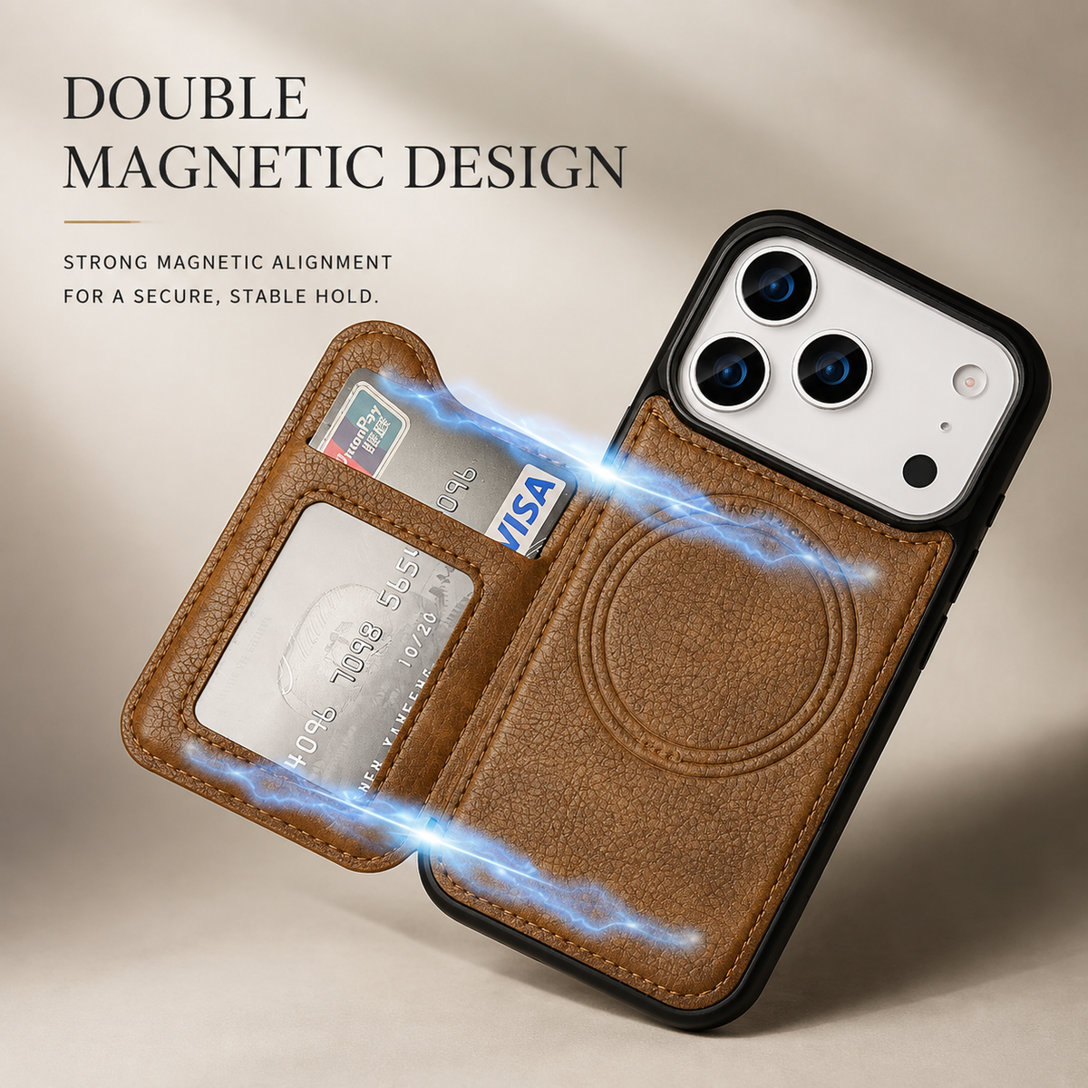 Premium iPhone Case MagSafe Magnetic Flip Wallet Leather Card Holder Shockproof Protective Cover Anti Fingerprint Full Access Slim Design