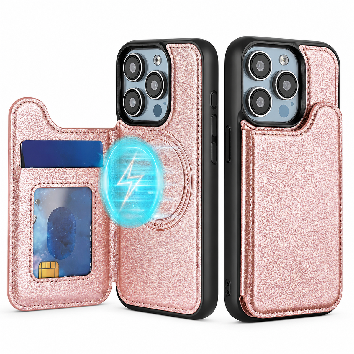 Premium iPhone Case MagSafe Magnetic Flip Wallet Leather Card Holder Shockproof Protective Cover Anti Fingerprint Full Access Slim Design