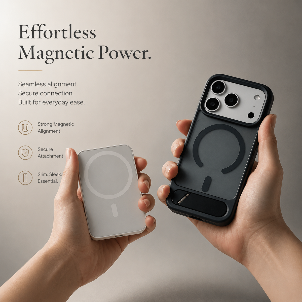 Premium iPhone Case MagSafe Magnetic Foldable Stand PC Matte Shockproof Protective Cover Anti Fingerprint Non Slip Half Wrapped Slim Design