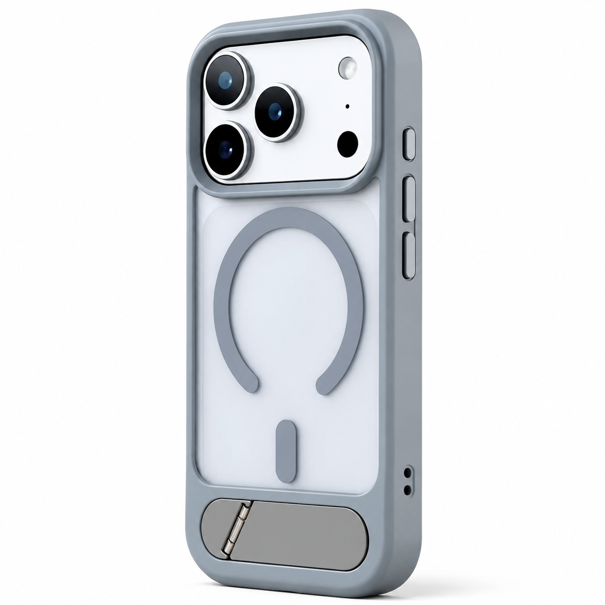 Premium iPhone Case MagSafe Magnetic Foldable Stand PC Matte Shockproof Protective Cover Anti Fingerprint Non Slip Half Wrapped Slim Design