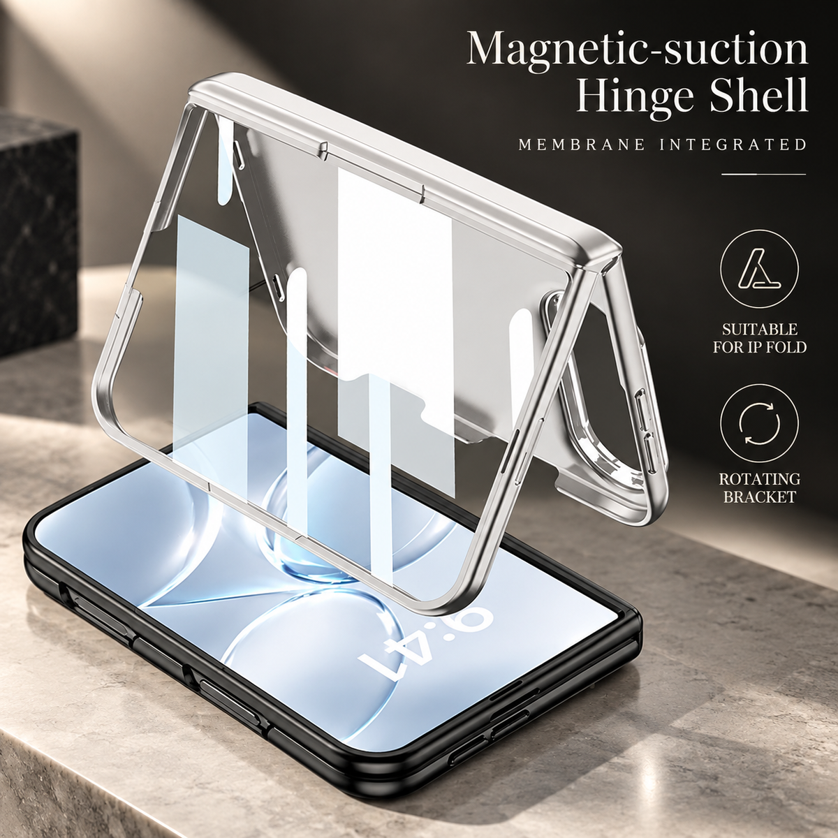 Premium iPhone Case MagSafe Magnetic Folding Stand Shockproof Durable Slim Protective Non Slip Tough Phone Cover with Hands Free Viewing Support