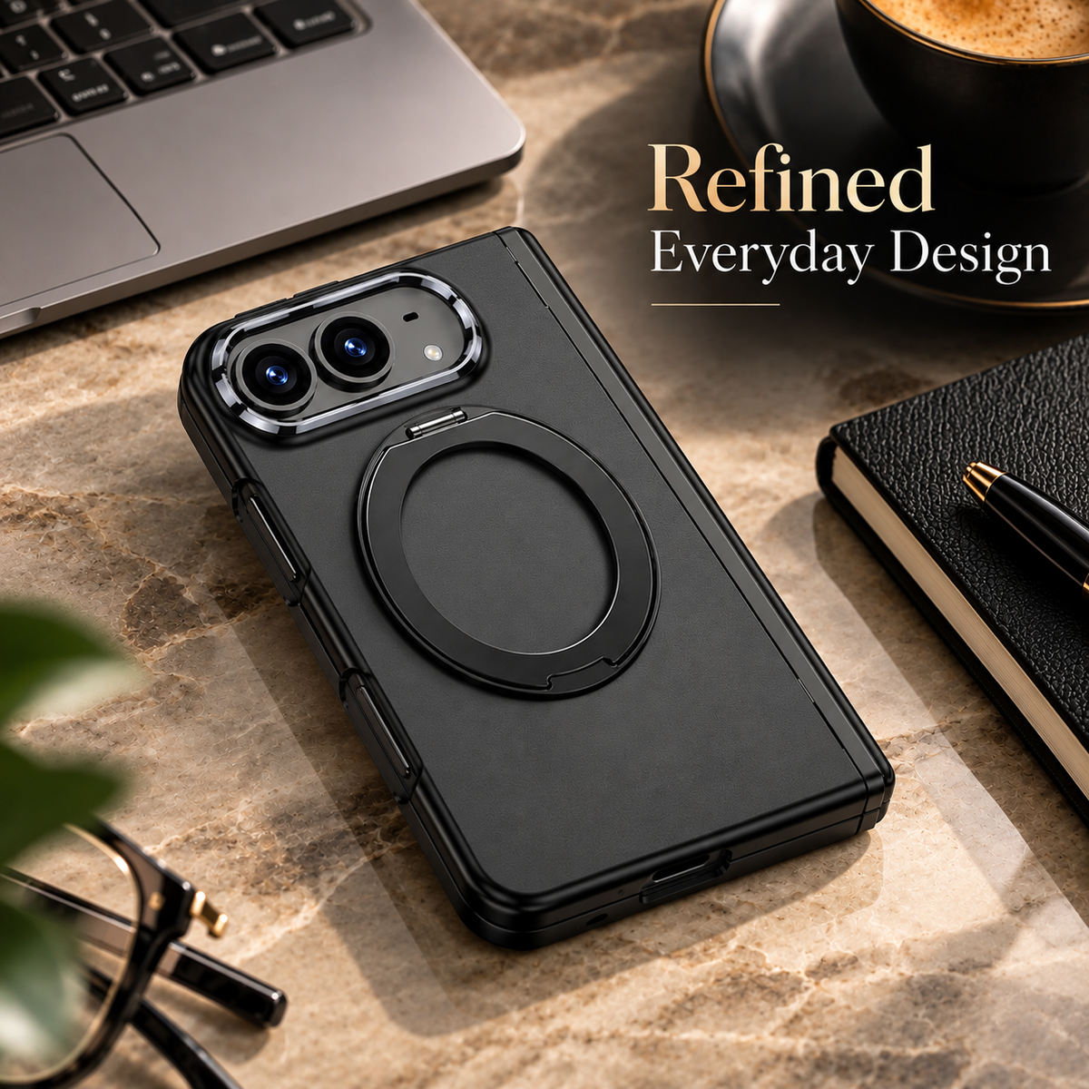 Premium iPhone Case MagSafe Magnetic Folding Stand Shockproof Durable Slim Protective Non Slip Tough Phone Cover with Hands Free Viewing Support