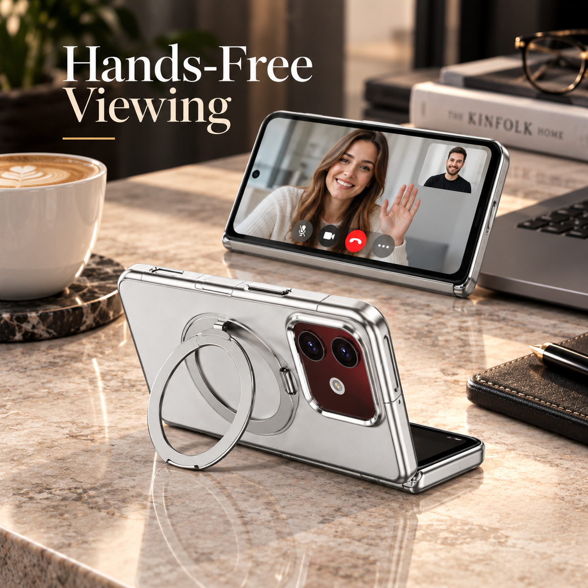 Premium iPhone Case MagSafe Magnetic Folding Stand Shockproof Durable Slim Protective Non Slip Tough Phone Cover with Hands Free Viewing Support