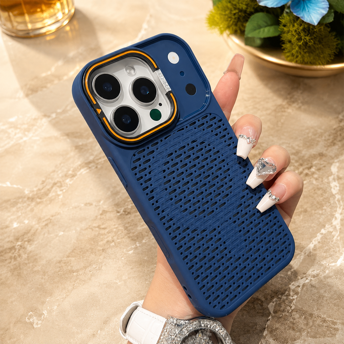 Premium iPhone Case MagSafe Magnetic Heat Dissipation Shockproof Acrylic Protective Cover Built In Holder Kickstand Slim Cooling Bumper Hard Back Case