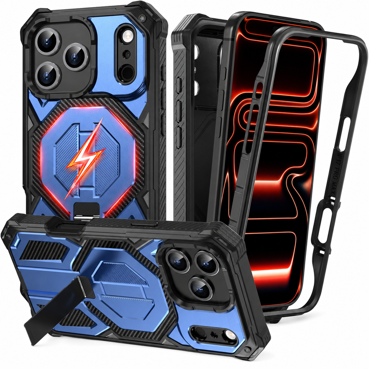 Premium iPhone Case MagSafe Magnetic Heavy Duty Shockproof Protective Cover Dual Layer Ring Lanyard Anti Scratch Non Slip Full Coverage Armor Case