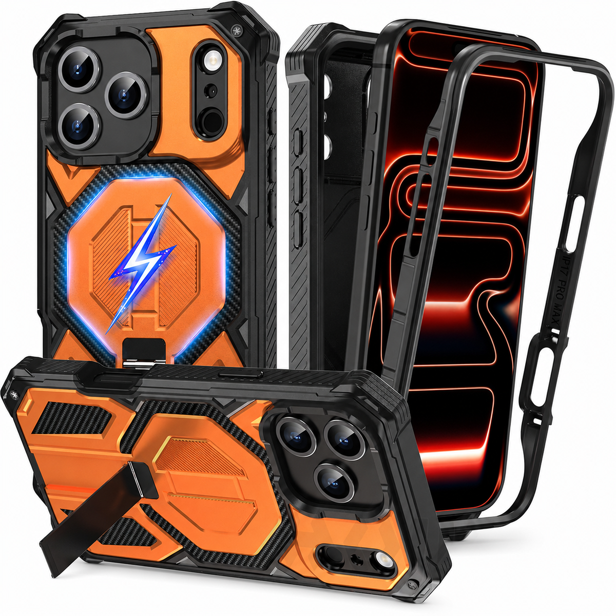 Premium iPhone Case MagSafe Magnetic Heavy Duty Shockproof Protective Cover Dual Layer Ring Lanyard Anti Scratch Non Slip Full Coverage Armor Case